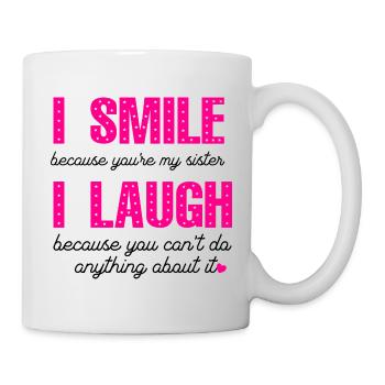 grande sœur sourire rire - Mug blanc - blanc - Droite