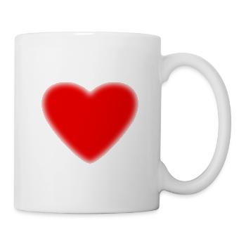 Rotes Herz - Tasse - Weiß - Rechts