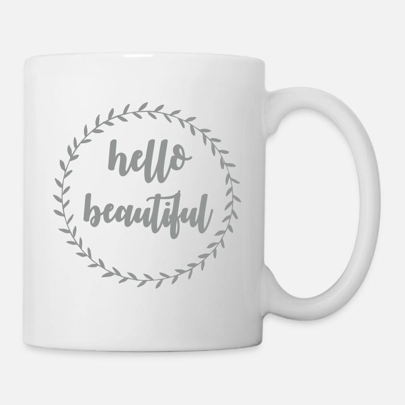 Hello beautiful - Tasse - Weiß