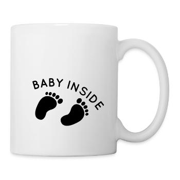 baby inside expectant mama - Mug - white - Right