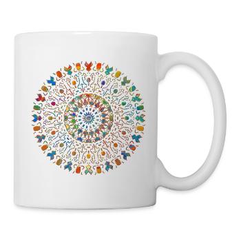 Mandala orientalisch tribal zart orange speziell - Tasse - Weiß - Rechts
