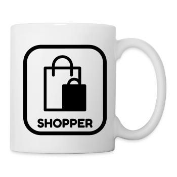 Shopping Shopper Einkaufen Käufer Soldes - Mug - white - Right