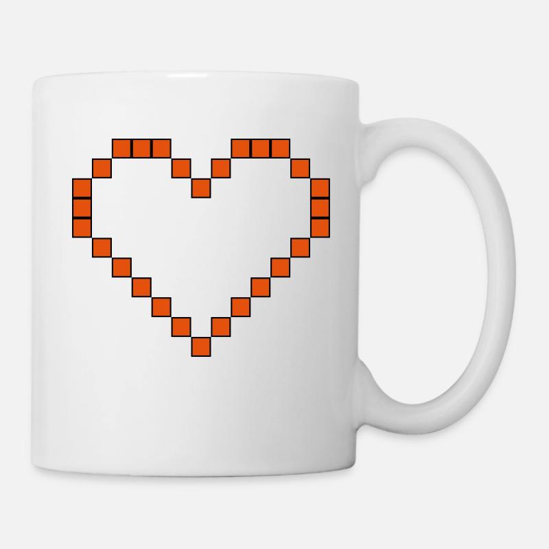 8 bits coeur 01 - Mug blanc - blanc