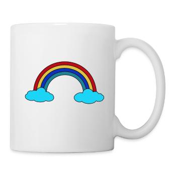 Rainbow clouds sky weather - Mug - white - Right