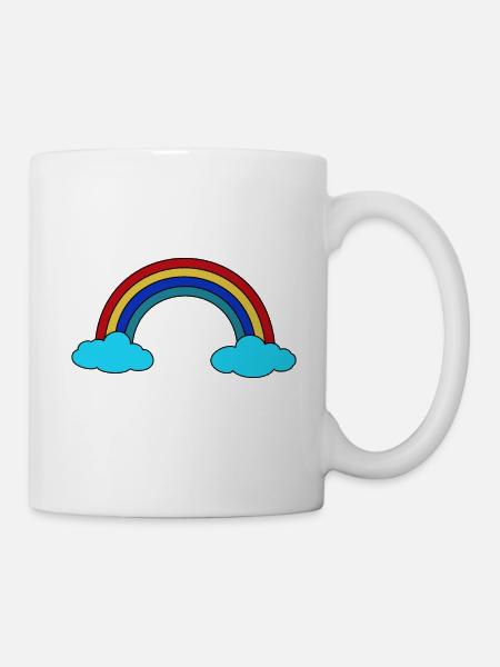 Regenbogen Wolken Himmel Wetter - Tasse - Weiß