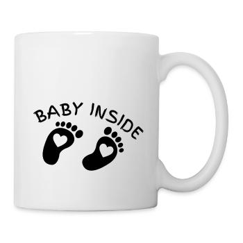 bébé à l'intérieur des lettres avec les pieds sur le ventre - Mug blanc - blanc - Droite