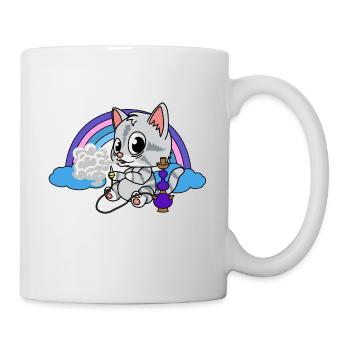 Kitten hookah smoking kiffen hookah smoke - Mug - white - Right