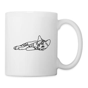 Bengal cat, bengal, cat, drawing, gift - Mug - white - Right
