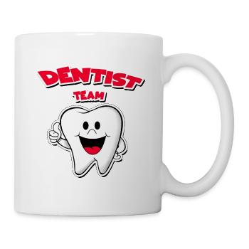 Zahnarzt Team Zahn Zähne Assistentin der zahnärztlichen Krankenschwester - Tasse - Weiß - Rechts