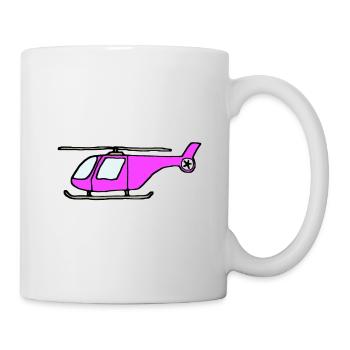 Pink helicopter, helicopter - Mug - white - Right