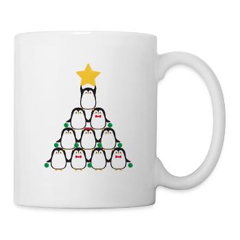Pinguine Weihnachtsbaum - Tasse - Weiß - Rechts