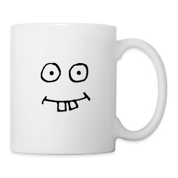 Lustiges Gesicht, Comic - Tasse - Weiß - Rechts