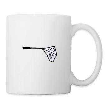 Kescher, Angeln, Fischerei - Tasse - Weiß - Rechts