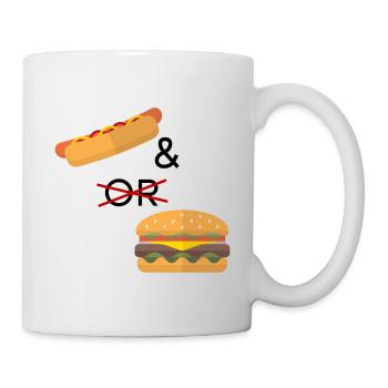 Hotdog oder Burger - Tasse - Weiß - Rechts