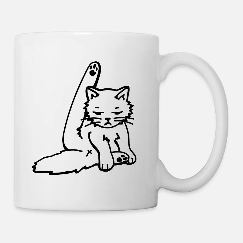 Habillage de chat / nettoyage de chat grincheux - Mug blanc - blanc