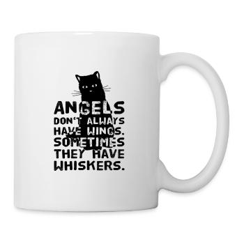 Les chats sont des anges sans ailes avec des moustaches - Mug blanc - blanc - Droite