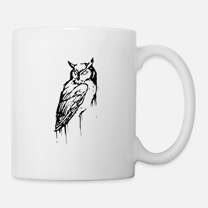 Chouette - sombre - effrayant - Mug blanc - blanc