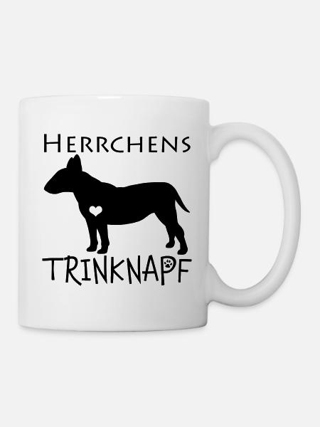Herrchens Trinknapf Bull Terrier Hund Geschenkidee - Tasse - Weiß