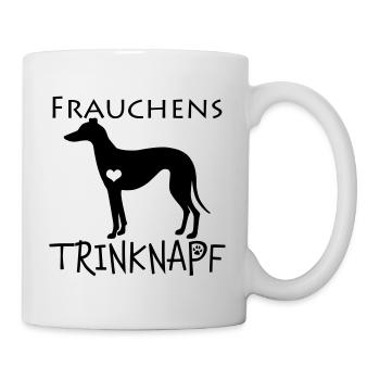 Frauchens Trinknapf Greyhound Windhund Geschenk - Tasse - Weiß - Rechts