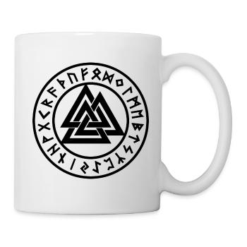 Valknut Runen Odin Keltisches Symbol Wikinger - Tasse - Weiß - Rechts
