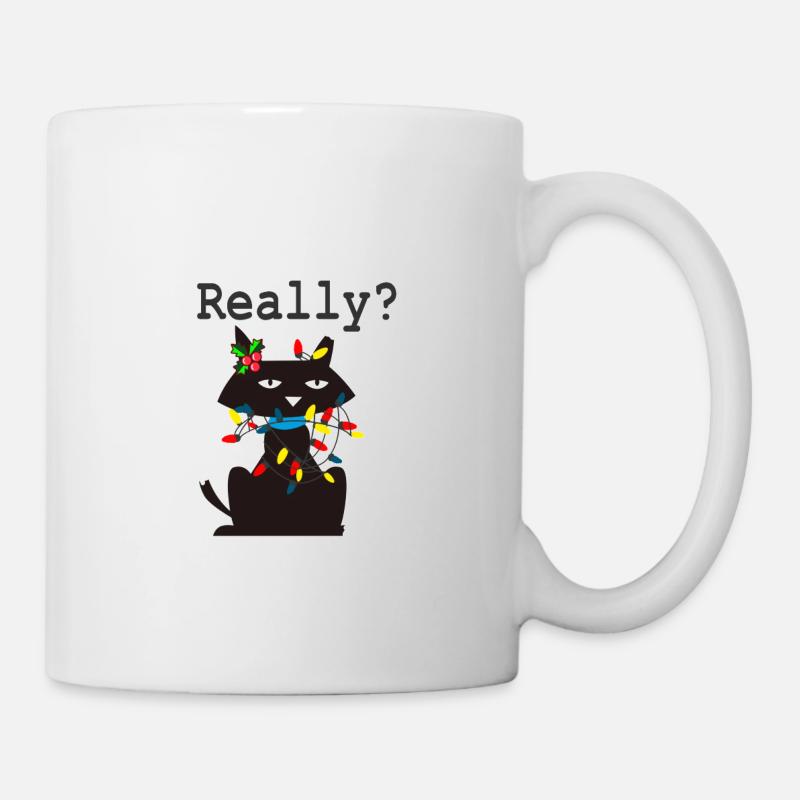 Weihnachten Katze - Tasse - Weiß