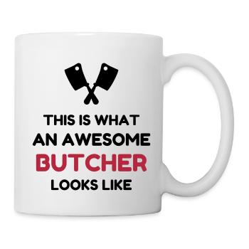 Butcher Metzger Boucher Carnicero Meat BBQ - Mug - white - Right
