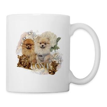 Zwergspitz, chemises et accessoires de Poméranie - Mug blanc - blanc - Droite