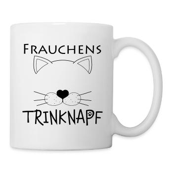 Frauchens Trinknapf Katze Katzen Miau Geschenkidee - Tasse - Weiß - Rechts