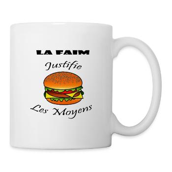 La Faim justifie les Moyens - Hamburger - Mug blanc - blanc - Droite