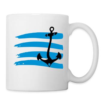 anchor waves sea - Mug - white - Right