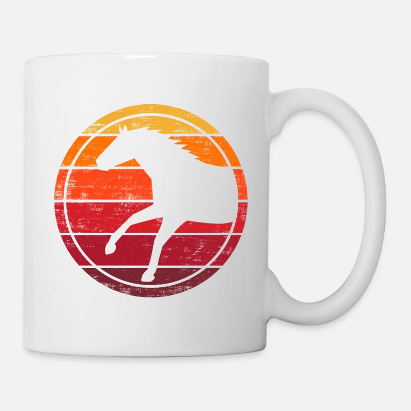 Poney - Cheval - Vintage - Rétro - Mug blanc - blanc