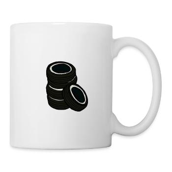 Old car tires, comic style, gift idea men - Mug - white - Right