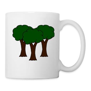 Bäume, Wald, Comic-Style - Tasse - Weiß - Rechts