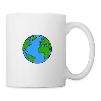 Globe terrestre, globe, dessin animé, idée cadeau - Mug blanc - blanc - Droite