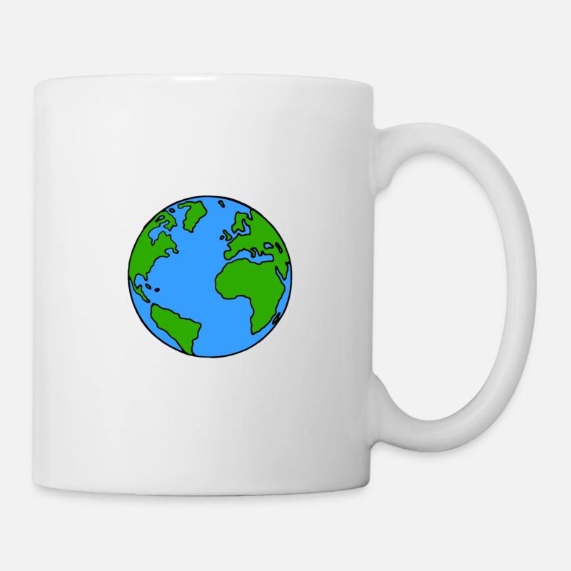 World globe, globe, cartoon, gift idea - Mug - white
