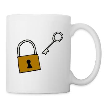 Cadenas avec clé, amour, idée cadeau - Mug blanc - blanc - Droite