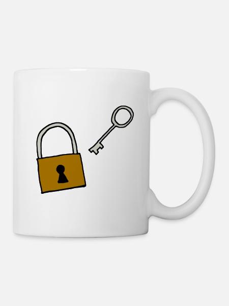 Padlock with key, love, gift idea - Mug - white