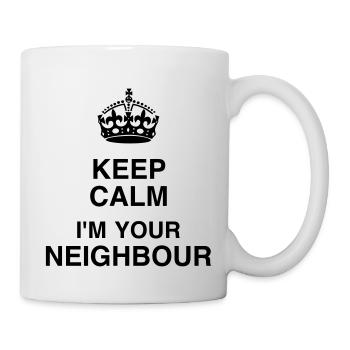 Nachbar / Nachbarschaft / Nachbarin / Haus - Tasse - Weiß - Rechts