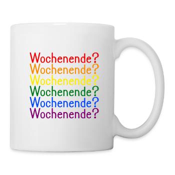 Wochenende Regenbogen LGBT - Tasse - Weiß - Rechts