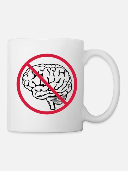 no brain cerveau - Mug blanc - blanc