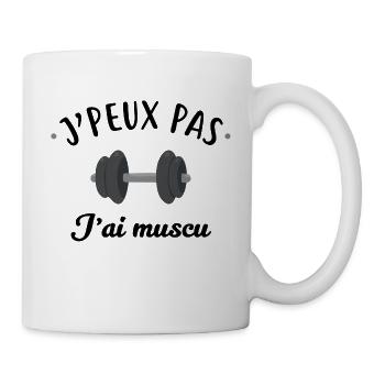 J'peux pas j'ai muscu - Mug blanc - blanc - Droite
