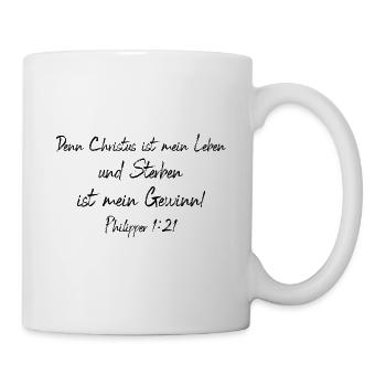 Christlicher Bibelvers - Tasse - Weiß - Rechts