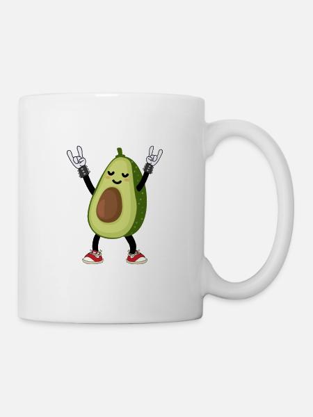 Avocado Devil Horns French Fork - Ventilateurs en métal lourd - Mug blanc - blanc