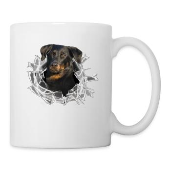 Beauceron im Glasloch - Tasse - Weiß - Rechts