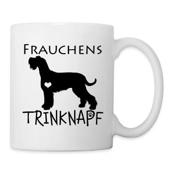Frauchens Trinknapf Schnauzer Hund Geschenkidee - Tasse - Weiß - Rechts