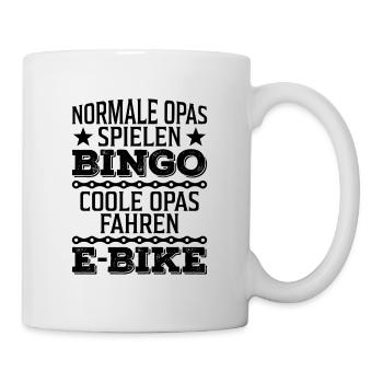 Coole Opas Fahren E Bike Fahrrad Geschenk - Tasse - Weiß - Rechts