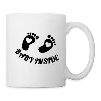 baby inside on the baby bump - Mug - white - Right