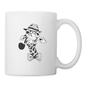 Girafe avec pipe et chapeau - Mug blanc - blanc - Droite