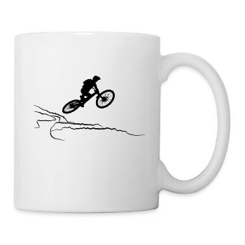 Mountainbike in the mountains MTB downhill. bmx - Mug blanc - blanc - Droite