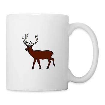 Hirsch, Waldtier - Tasse - Weiß - Rechts